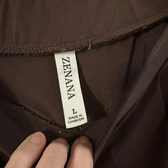 Zenana Outfitters Dark Brown Pull-On Straight Leg Trousers - Picture 5 of 7